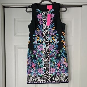Lilly Pulitzer Black Dress with Vibrant Floral Design